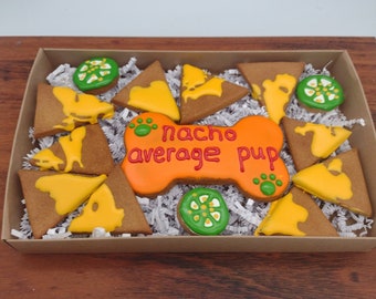 Doggie Nachos, Gourmet Pet Treat, Dog Tacos, Dog Cookies, Dog Bakery, Pet Treats, Cookies, Homemade Dog Treats, Nacho Average Pup Treats