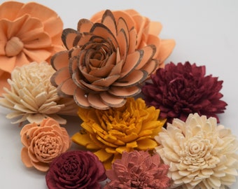 Sola Wood Flowers, Peach Flowers, Wine Burgandy Sola Flowers, Forever Flowers, DIY Crafts, Forever Flowers, Craft Kit, Eco Friendly Decor