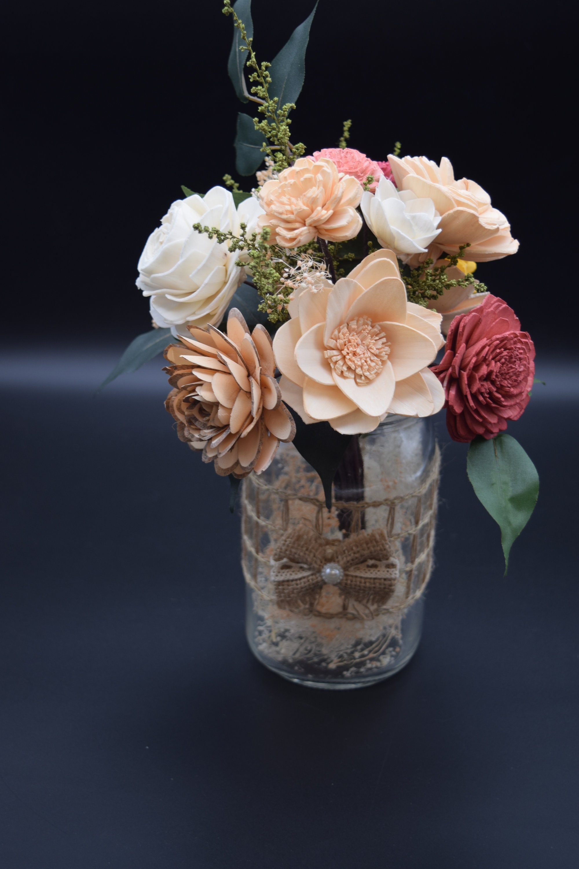 Farmhouse Flower Arrangement Rustic Farmhouse Centerpiece Etsy