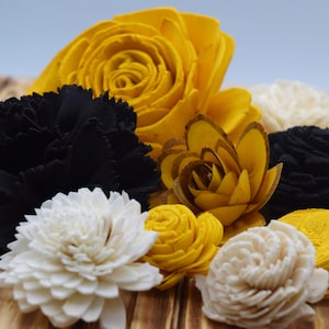 Sola Wood Flowers, DIY Wedding Flowers, Sola Flowers, DIY Crafts, DIY Home Decor, Forever Flowers, Gold/Black/Ivory Flower Assortment