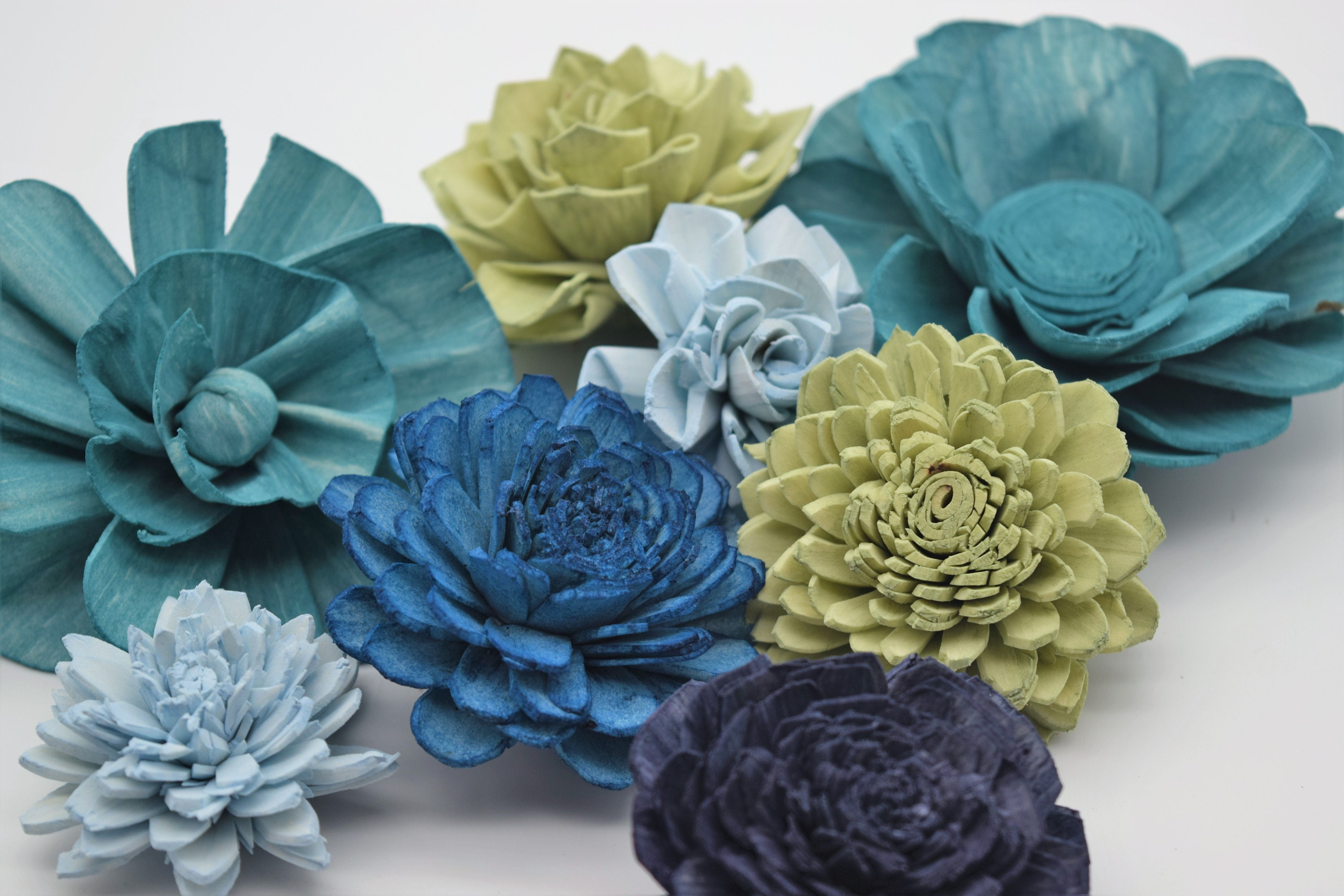 【w.o.d.】 F.L.O.W.E.R.S. Sola Wood Flowers, Blue Wood Flowers, Green Sola Flowers, Forever