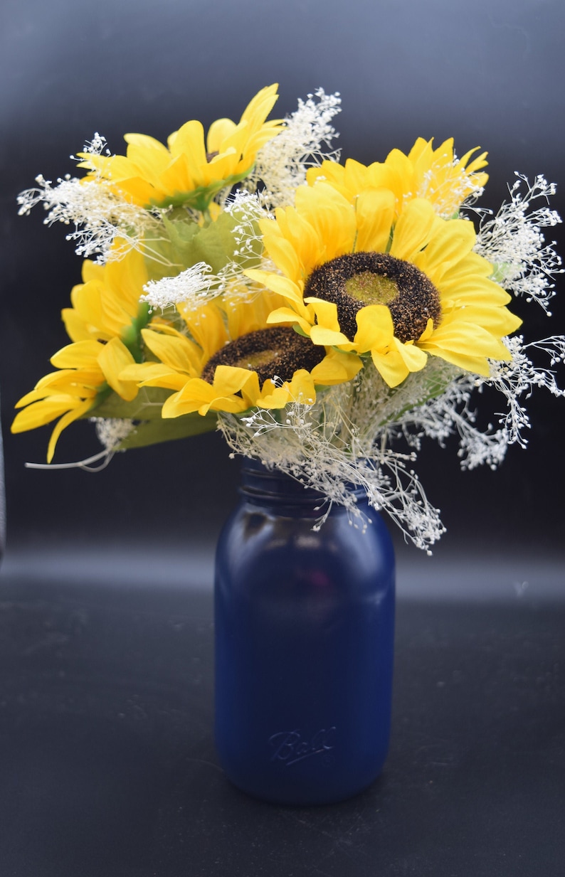 Sunflower Wedding Decor Sunflower and Navy Wedding Decor image 2