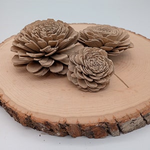 Bulk Wooden Flowers, Taupe Wooden Flowers, Rustic wood flowers, Sola Wood Flower Decor, Wooden Flowers, Wood Flowers, Taupe Flower Decor image 5