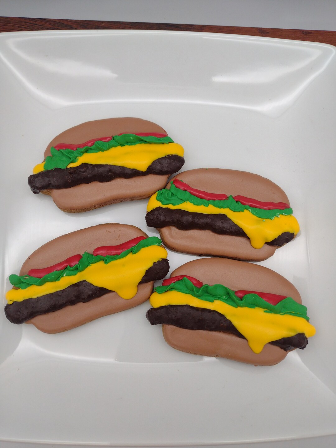 Hamburger Dog Cookies, Gourmet Pet Treat, Dog Burgers, Dog Cookies, Dog