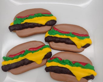 Hamburger Dog Cookie 3pk, Gourmet Pet Treat, Dog Burgers, Dog Cookies, Dog Bakery, Pet Treats, Cookies, Gourmet Treats, Homemade Dog Treats