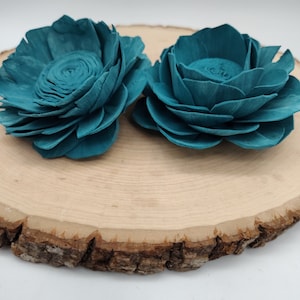 2" Teal Sola Wood Flowers, Teal Flowers, Wood Wedding Flowers, Bulk Lotus Flowers, Wedding Flowers, Cake Topper Flowers, Lotus Flowers