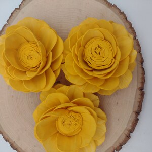 3" Large Sola Wood Flowers, Gold Flowers, Wood Flowers, Golden Wood Flowers, Bulk Wooden Flowers, Wedding Flowers, Cake Topper Flowers