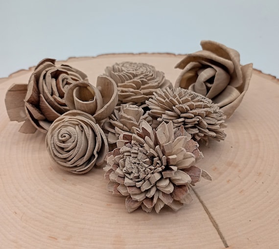 Small Sola Wood Flowers, Tiny Wood Flowers, Home Decor, Wooden