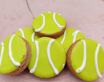 Mini Dog Cookies 6pk, Homemade Pet Treat, Small Dog Treat, Small Tennis ball Cookie, Dog Bakery, Pet Treats, Dog Party Favor, Birthday Favor