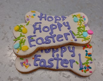 Decorated Easter Cookie 3pk, Puppy Treat, Dog Cookies, Happy Easter, Dog Bakery, Easter Bunny Cookie, Decorated Cookies, Homemade Dog Treats
