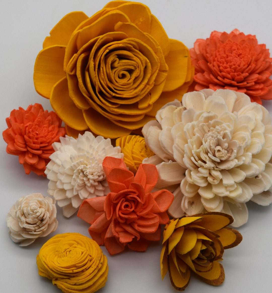 Sola Wood Flowers, Wood Flowers, Gold/coral/raw Sola Flowers, DIY