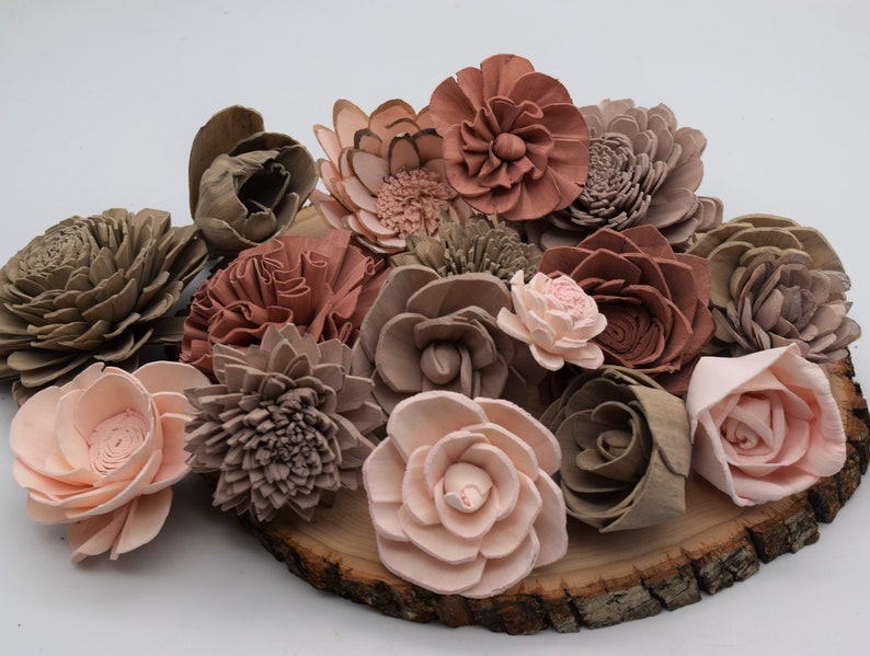 Sola Wood Flowers, Romantic Mix Sola Flowers, Wooden Flowers Bulk, Wooden Flowers, DIY Sola Decor, Bulk Sola Flowers, Blush Wedding Flowers, image 1