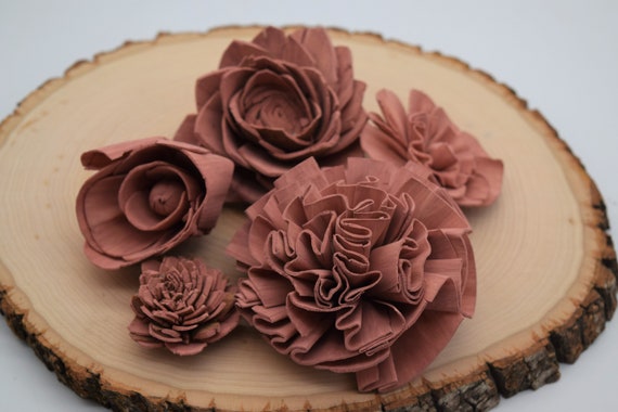 Sola Wood Flowers, Mauve Sola Flowers, Wooden Flowers Bulk, Wooden