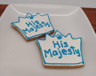 Dog Crowns 3pk, His Majesty Dog Cookies, Pet Bakery, Handmade Small Batch Dog Treat, Spoiled Dogs, Dog Royalty Cookies, Birthday Crowns