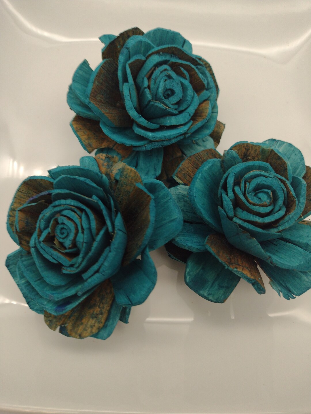 Sola Wood Roses Blue Green Flowers Rose Wood Flowers Wood Etsy