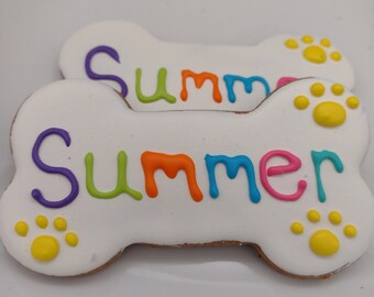 3 pk Colorful Summer Cookies, Puppy Treat, Peanut Butter Dog Cookies, Colorful Dog Treats, Dog Bakery, Decorated Cookies, Homemade Dog Treat