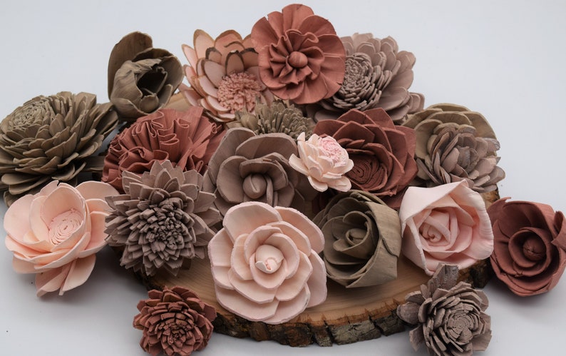 Sola Wood Flowers, Romantic Mix Sola Flowers, Wooden Flowers Bulk, Wooden Flowers, DIY Sola Decor, Bulk Sola Flowers, Blush Wedding Flowers, image 4