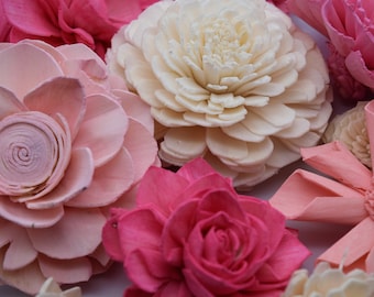 Sola Wood Flower Assortment, Blush/Pink/Natural Wedding Flowers, DIY Wedding, Bridal Shower Decor, Craft Kit, Wood Wedding Flowers, Solas