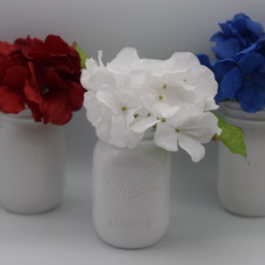 Mason Jar Patriotic Decor, Red White &amp; Blue Home Decor, Mason Jar Home ...