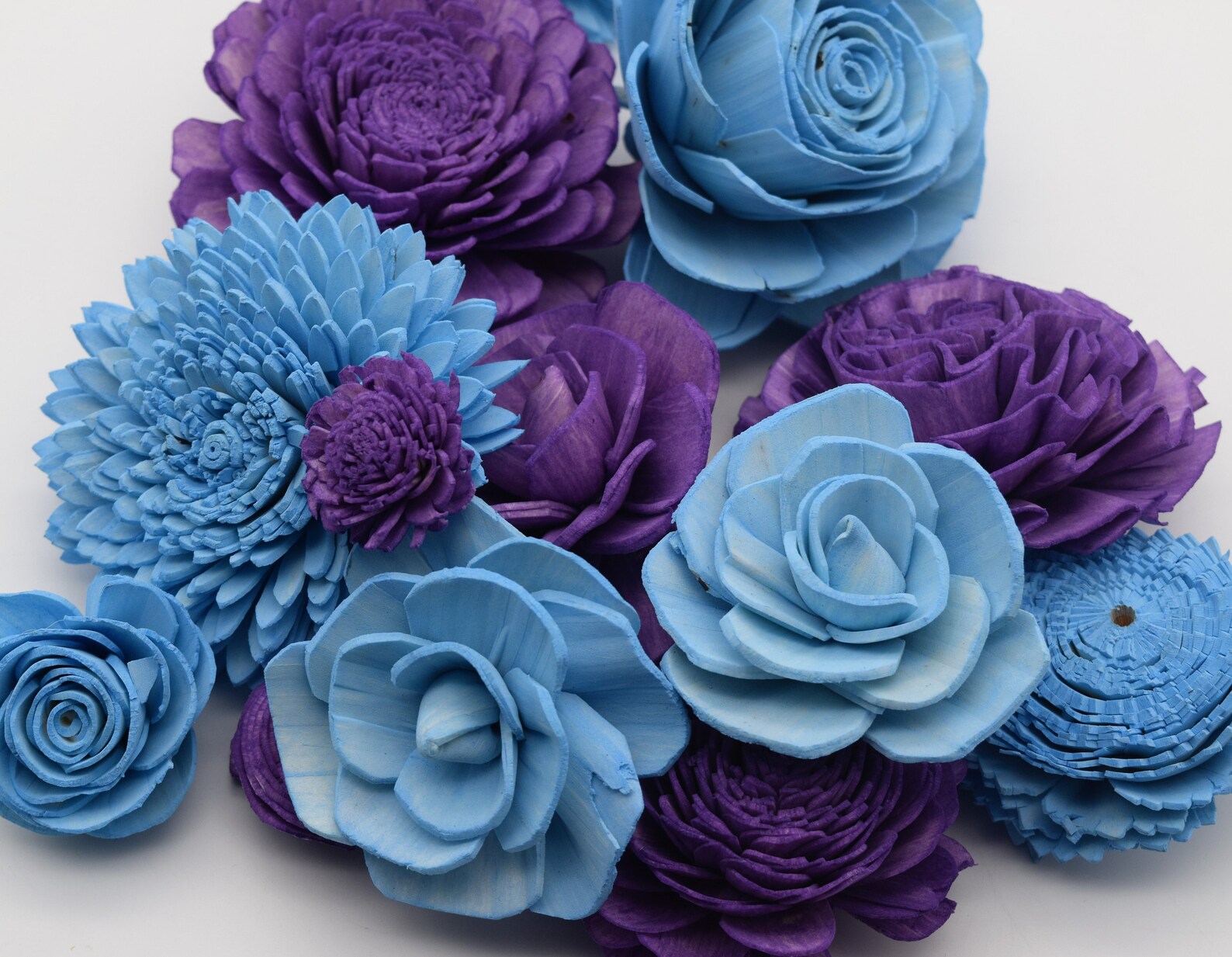 Sola Wood Flower Mix Blue and Purple Sola Flowers Bulk Sola Etsy