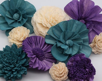 Sola Wood Flowers, Wood Flower decor, Teal & Purple Sola Flowers, DIY Crafts, Sola Wood Flowers, Wooden Flower Decor, Teal Wood Flowers