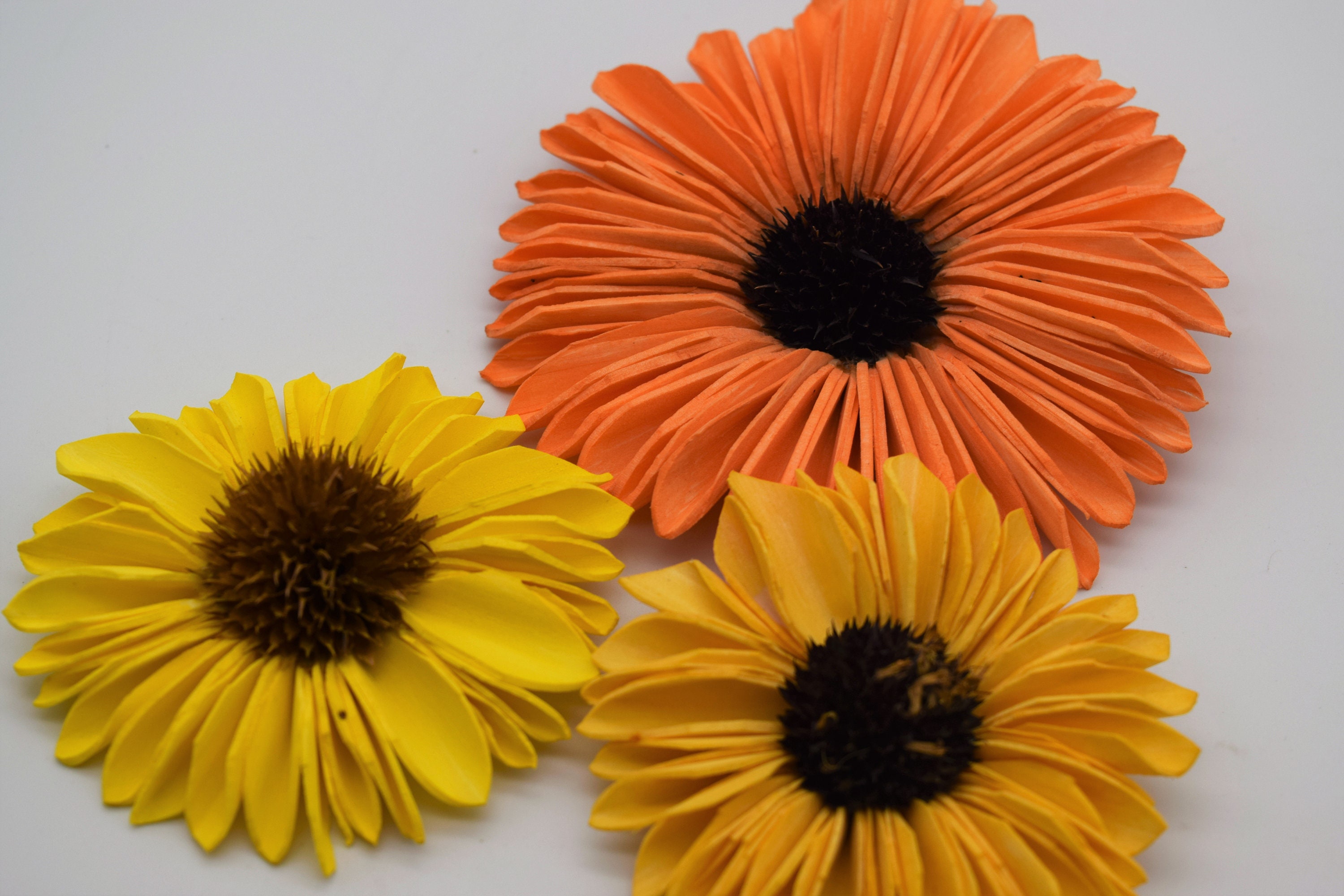 Sunflower Sola Wood Flowers Wood Flowers 10 Cnt Sunflowers Etsy India