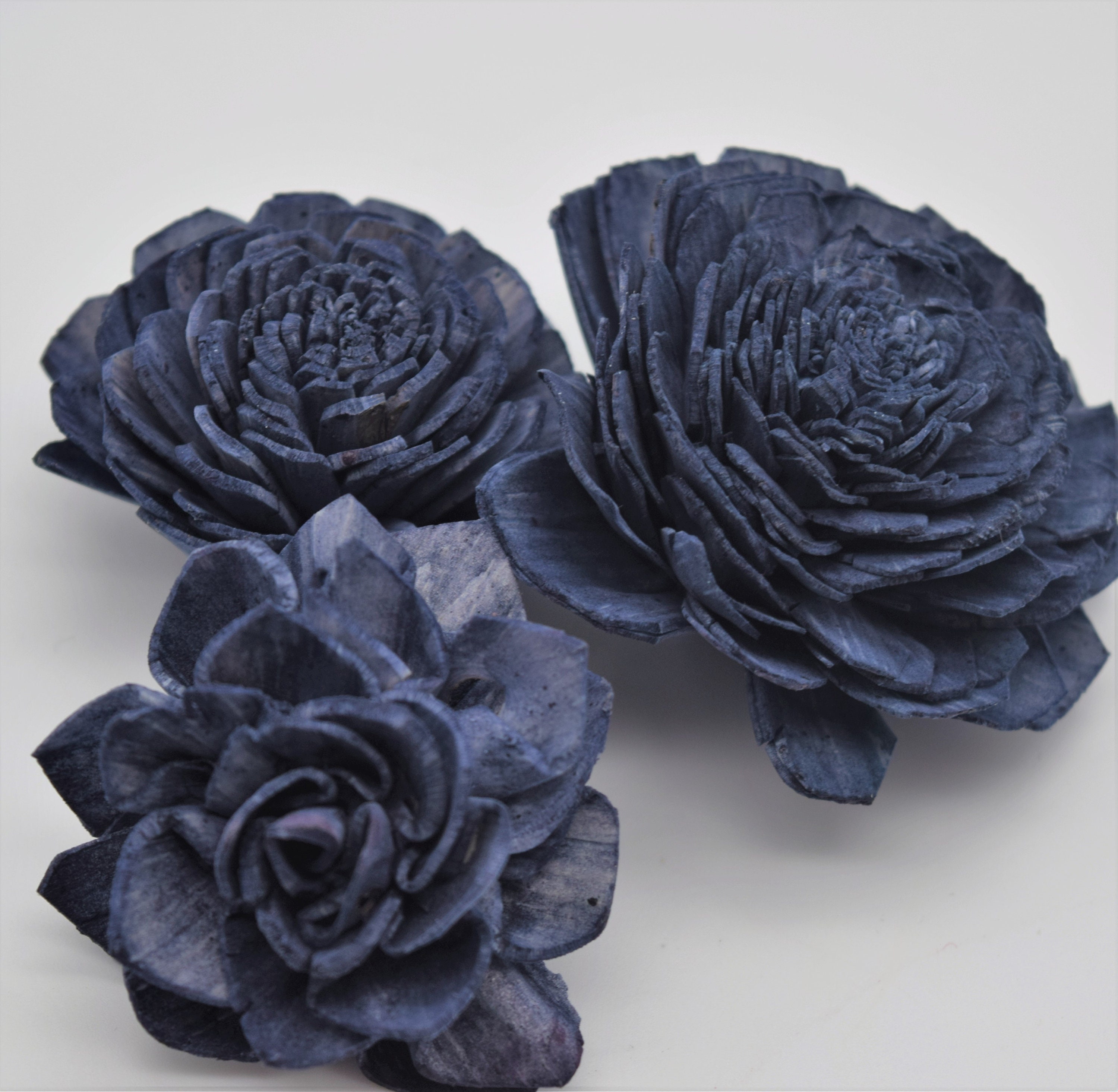 w.o.d.　F.L.O.W.E.R.S. Sola Wood Flowers, Navy Flowers, Wood Flower, Navy Decor