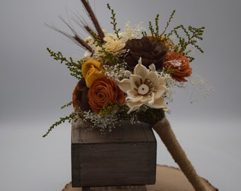 Sola Wood Flower Bouquet, Rustic Wedding Bouquet, Wood Flowers, Bridal Bouquet,  Sola Bouquet, Wedding Flower, Wood Bridal Bouquet