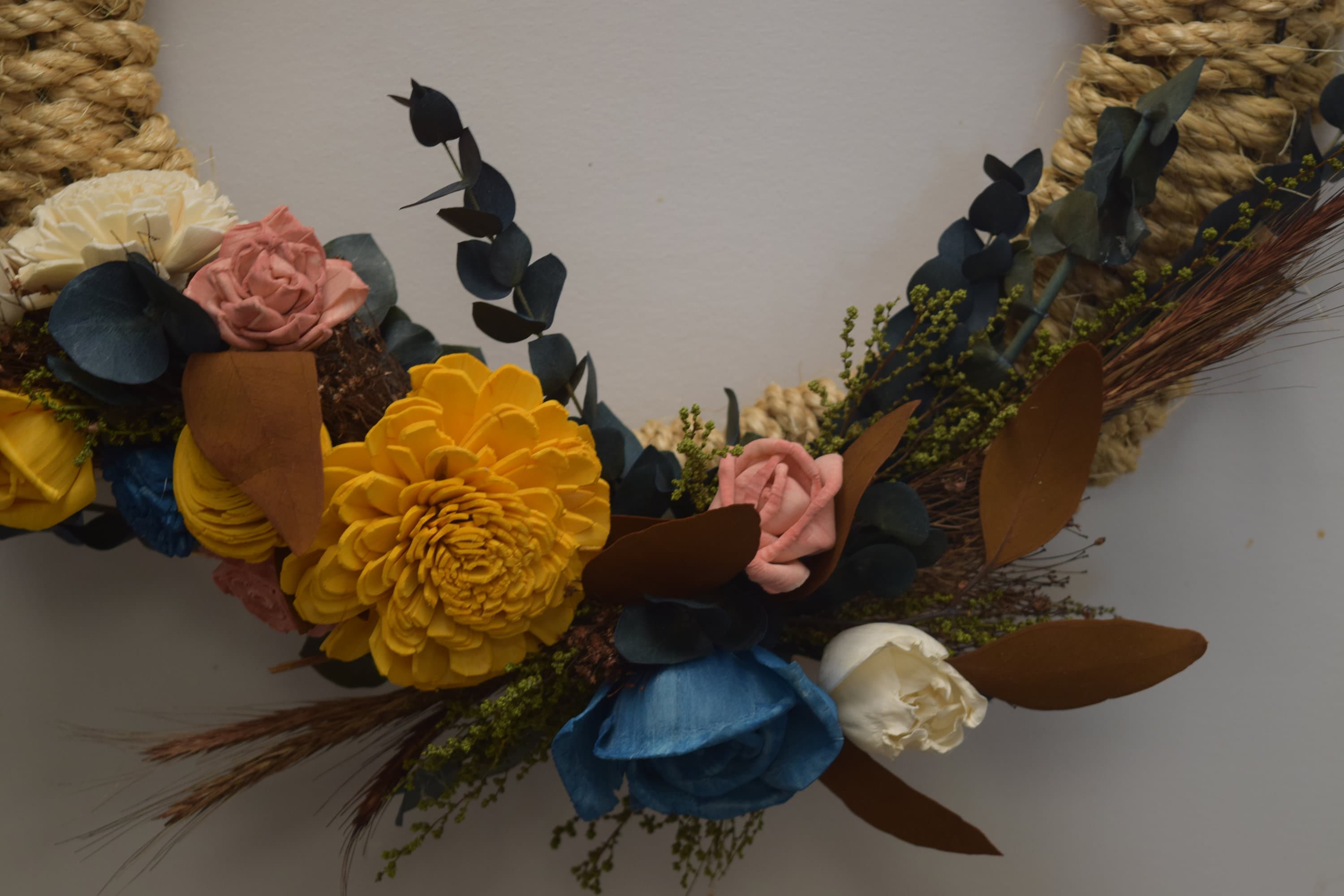 Sola Flower Wreath Rope Wreath Indoor Wood Flower Wreath Etsy