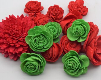 Sola Wood Flowers, Holiday Sola Flowers, Holiday Decor, Sola Christmas Flowers, Sola Wood Flowers, Red & Green Wood Flowers, Sola Flowers