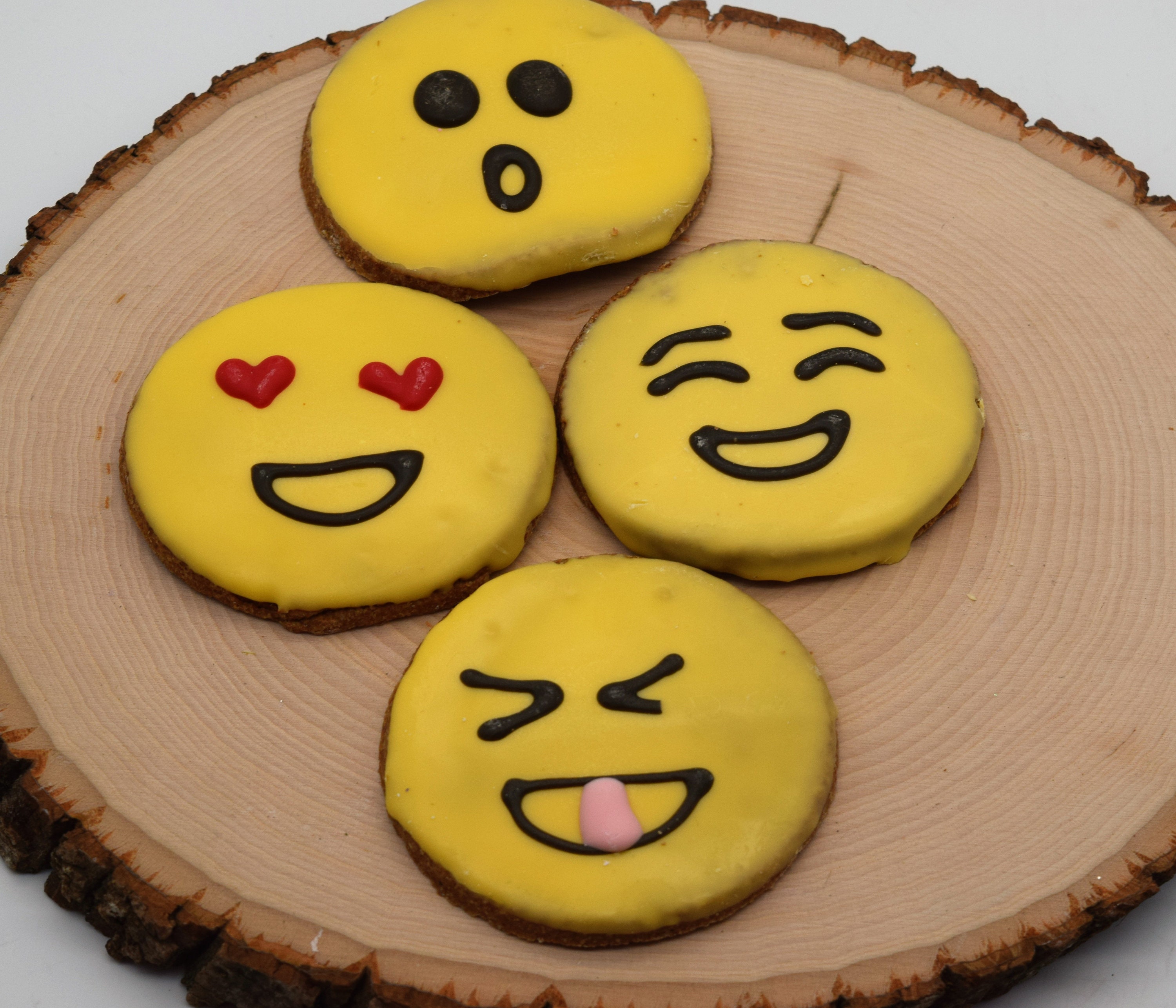 Emoji Dog Cookies Gourmet Pet Cookie Iced Dog Treats Etsy