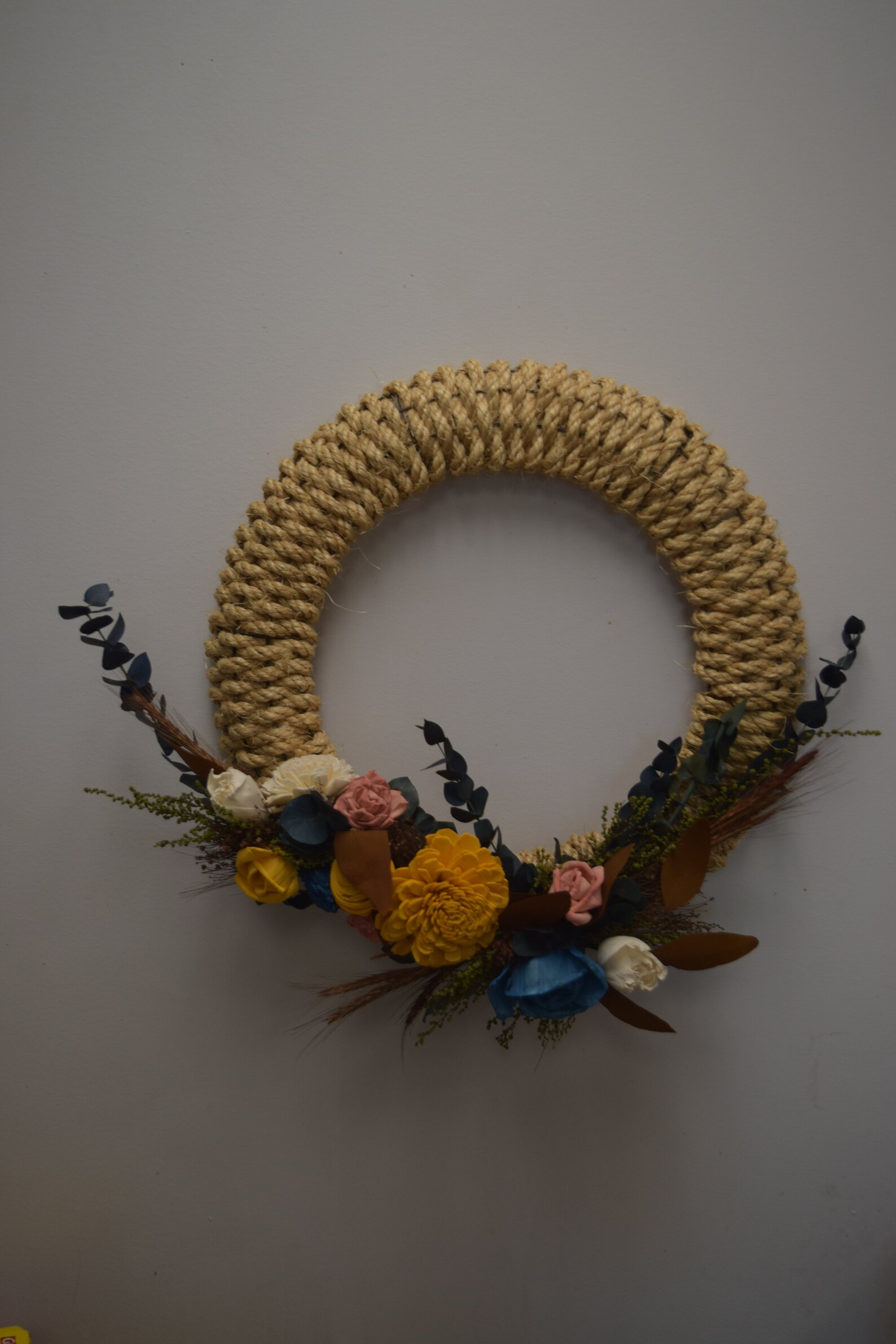 Sola Flower Wreath Rope Wreath Indoor Wood Flower Wreath Etsy