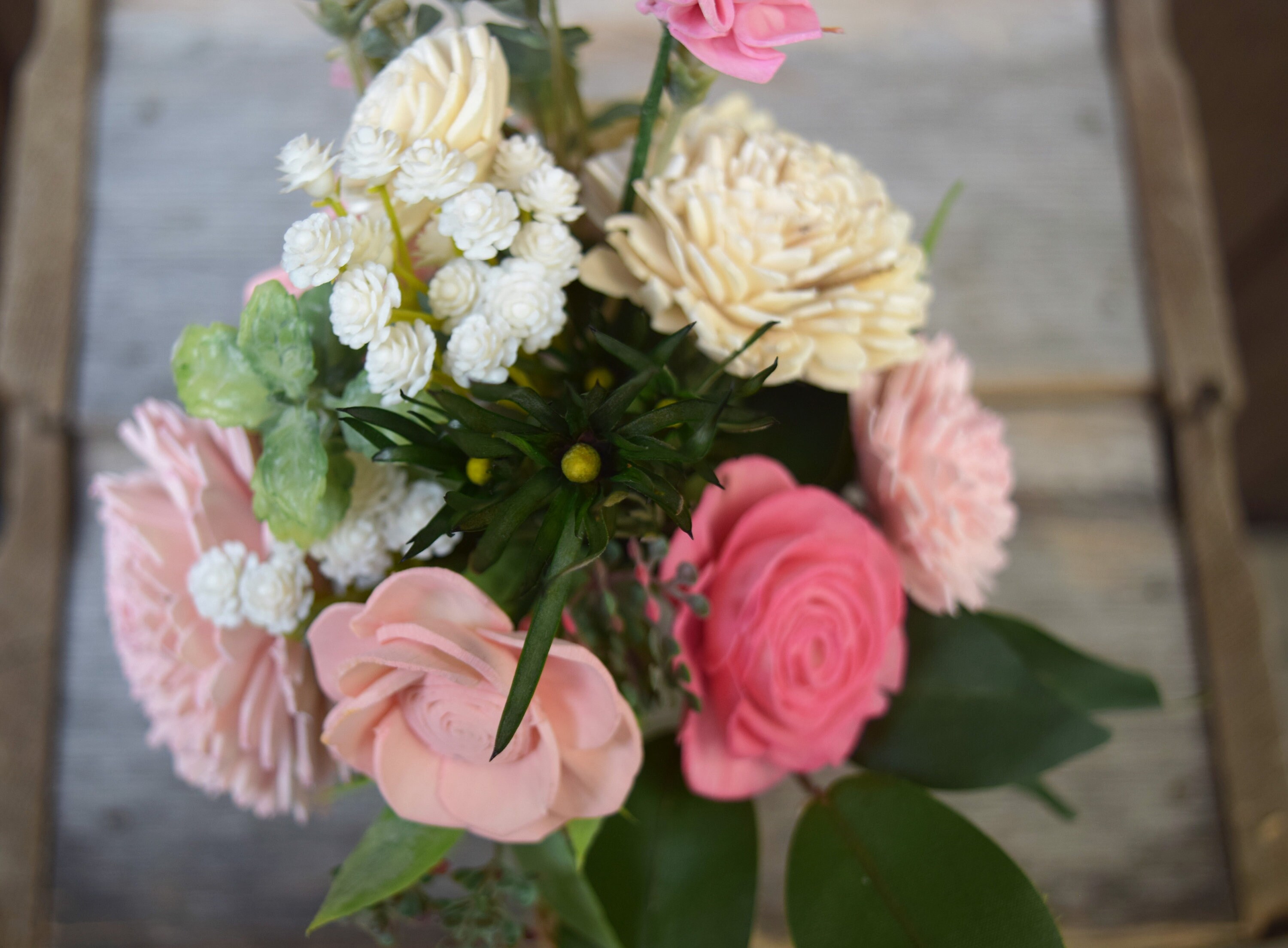 Sola Wood Flower Arrangement Forever Bouquet Pink Solas Etsy