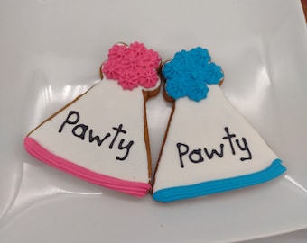 Dog Party Hats, Birthday Treat, Dog Birthday Cookies, Decorated Party Hat Cookie, Birthday Dog Treats, Dog Bakery, Dog Birthday Favors