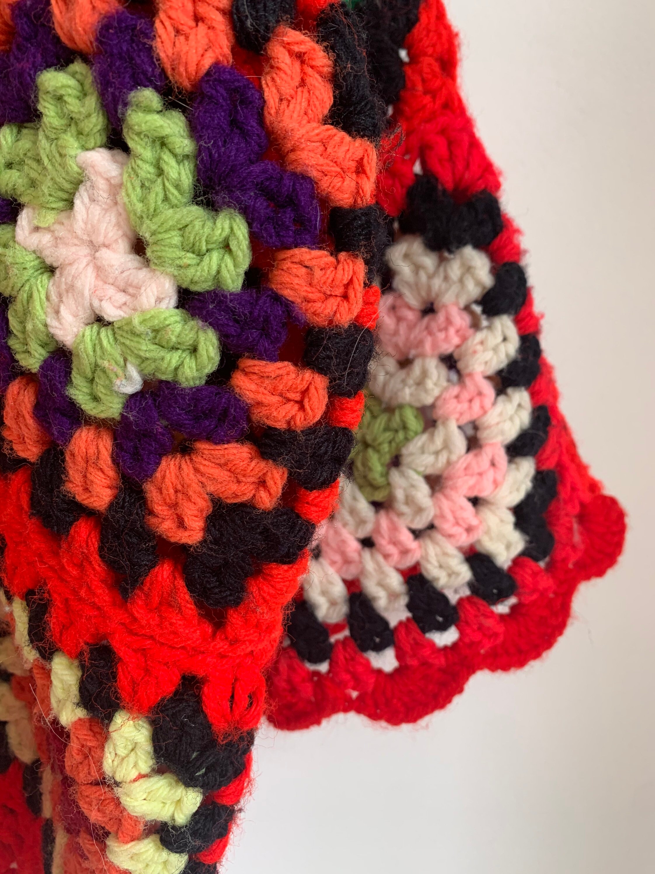 Vintage Afghan Crochet Blanket Jacket Etsy