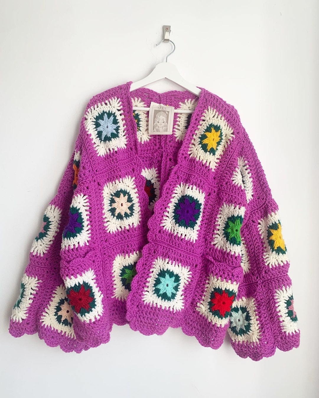 Vintage Crochet Blanket Upcycled Jacket Etsy UK