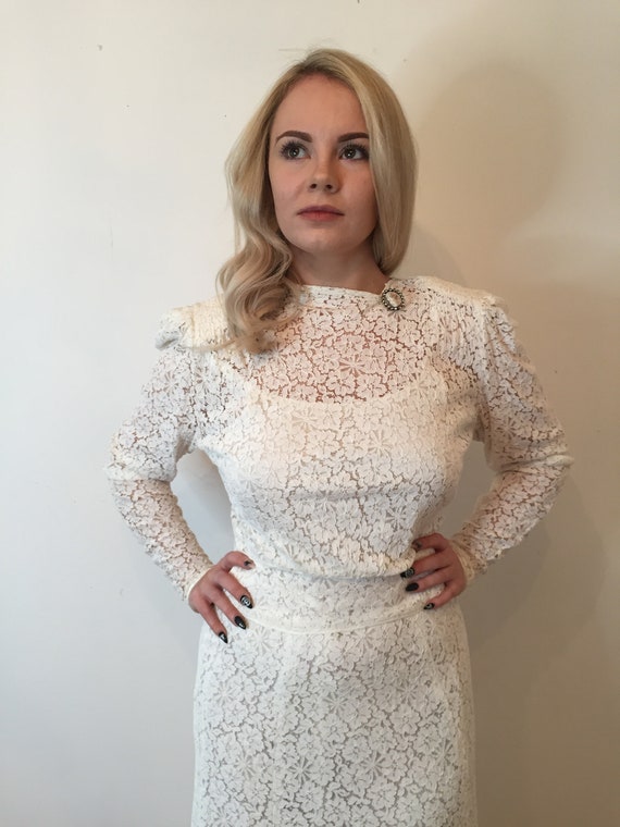Vintage 1930's floral lace wedding dress