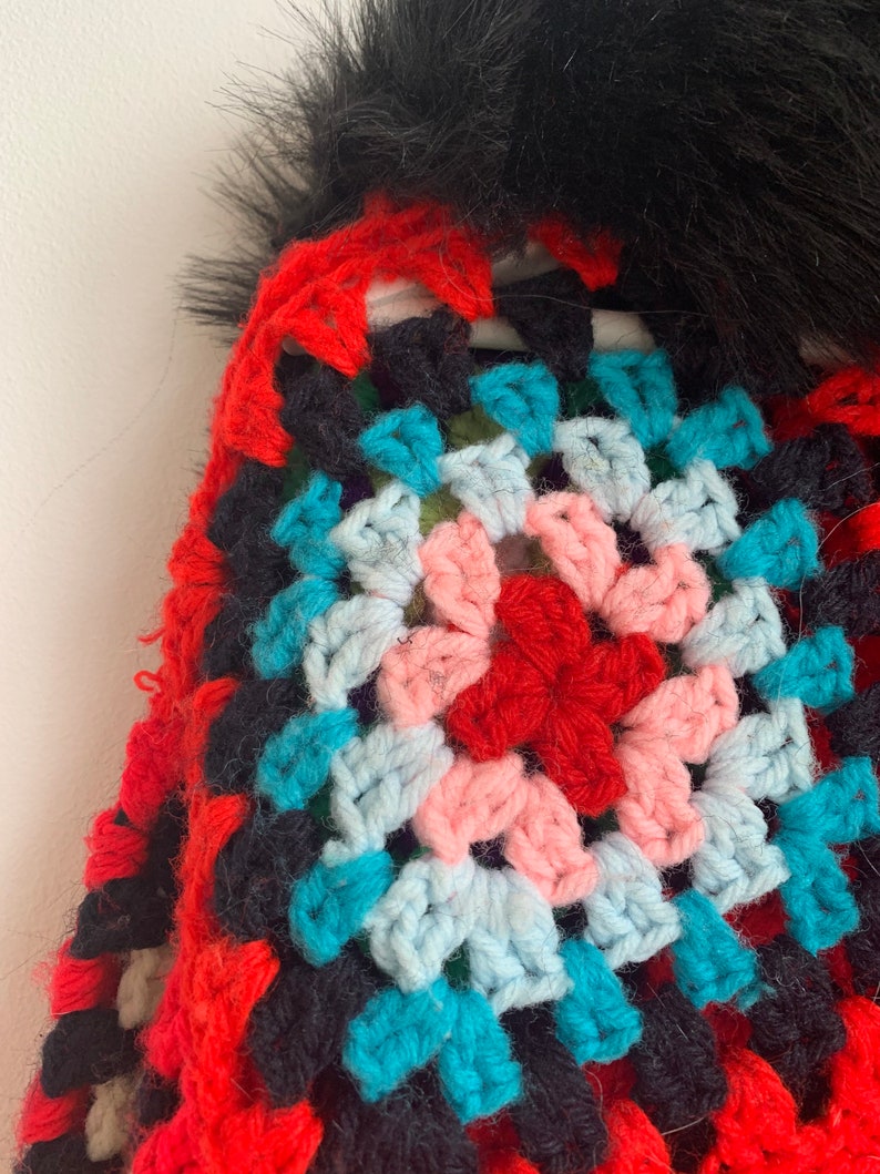 Vintage Afghan Crochet Blanket Jacket Etsy