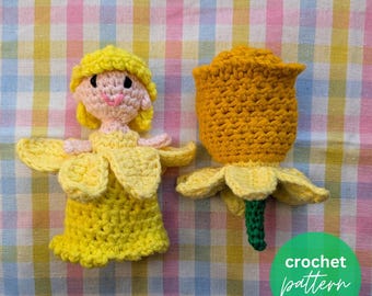 Reversible Daffodil Flower Doll Crochet Pattern: No Sew Easter Gift (PDF Pattern)