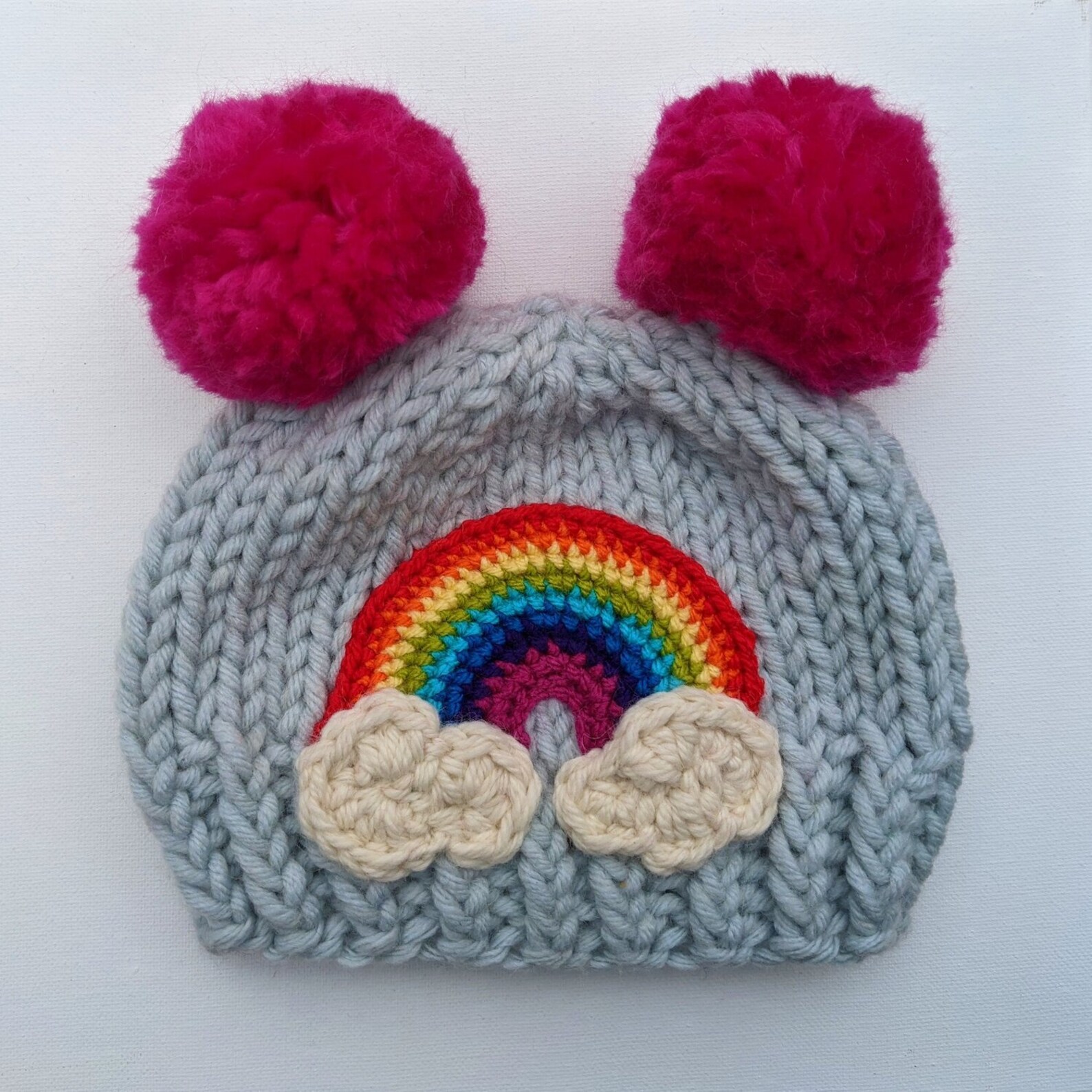 rainbow bobble hat