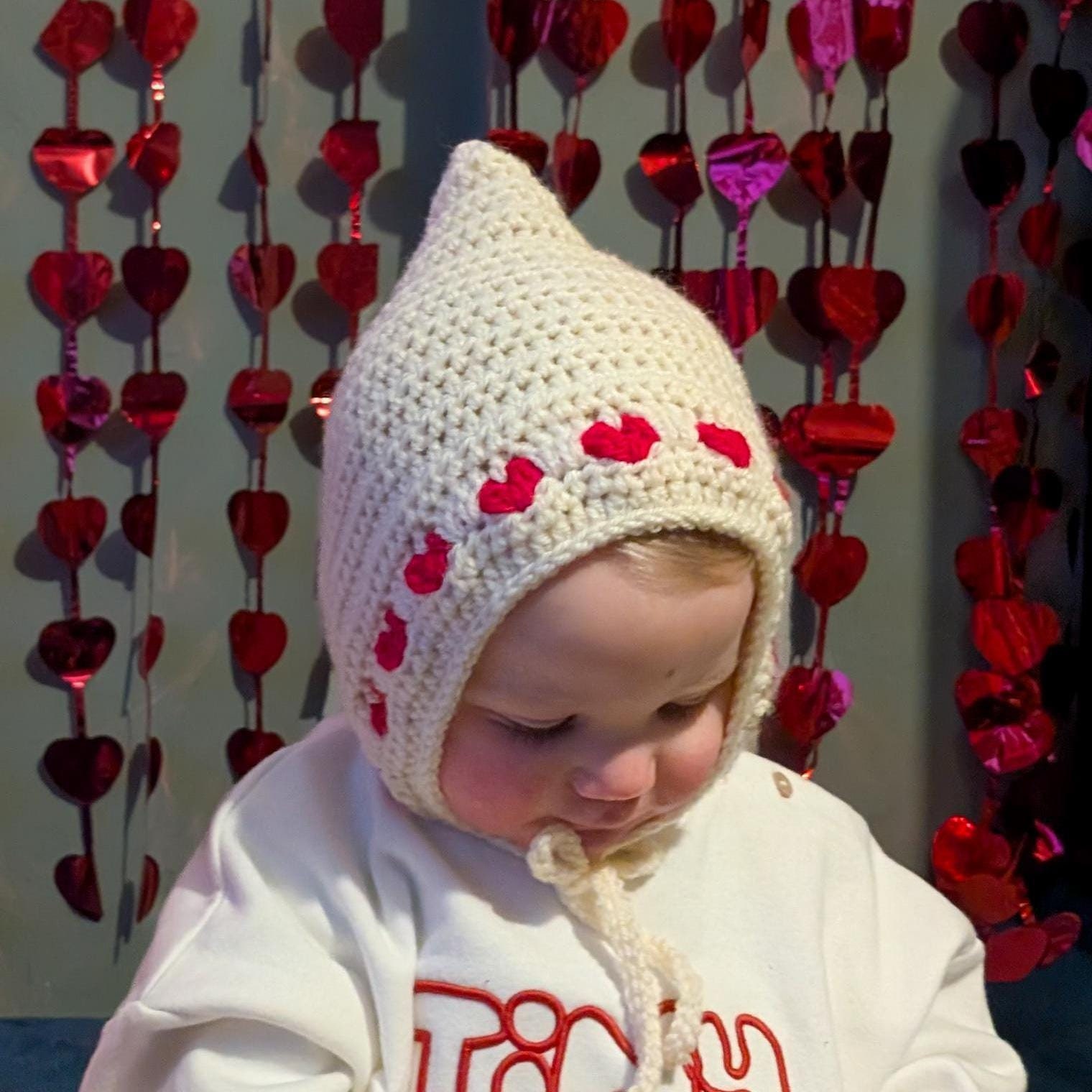 19 Crochet Bonnet Patterns with Pixie, Scallop, and Vintage Styles 14 Crochet Hearts Pixie Bonnet