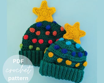 Crochet Christmas Tree Hat Pattern: Family Sizes (PDF Pattern)