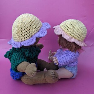 Dinkum Doll Petal Sunhat, Dinkum Doll Clothes, Dinkum Hat, Crochet Doll Clothes, Handmade Dinkum Doll Clothes, Doll Sunhat