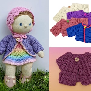 Crochet Cardigan / Dinkum Doll/ Short or Long Sleeve / Crochet Pattern