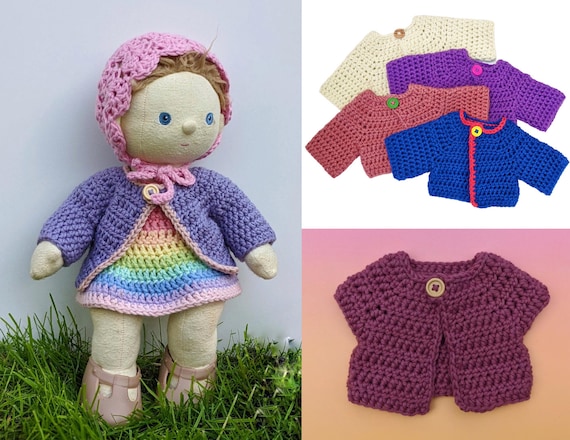 Crochet Cardigan / Dinkum Doll/ Short 