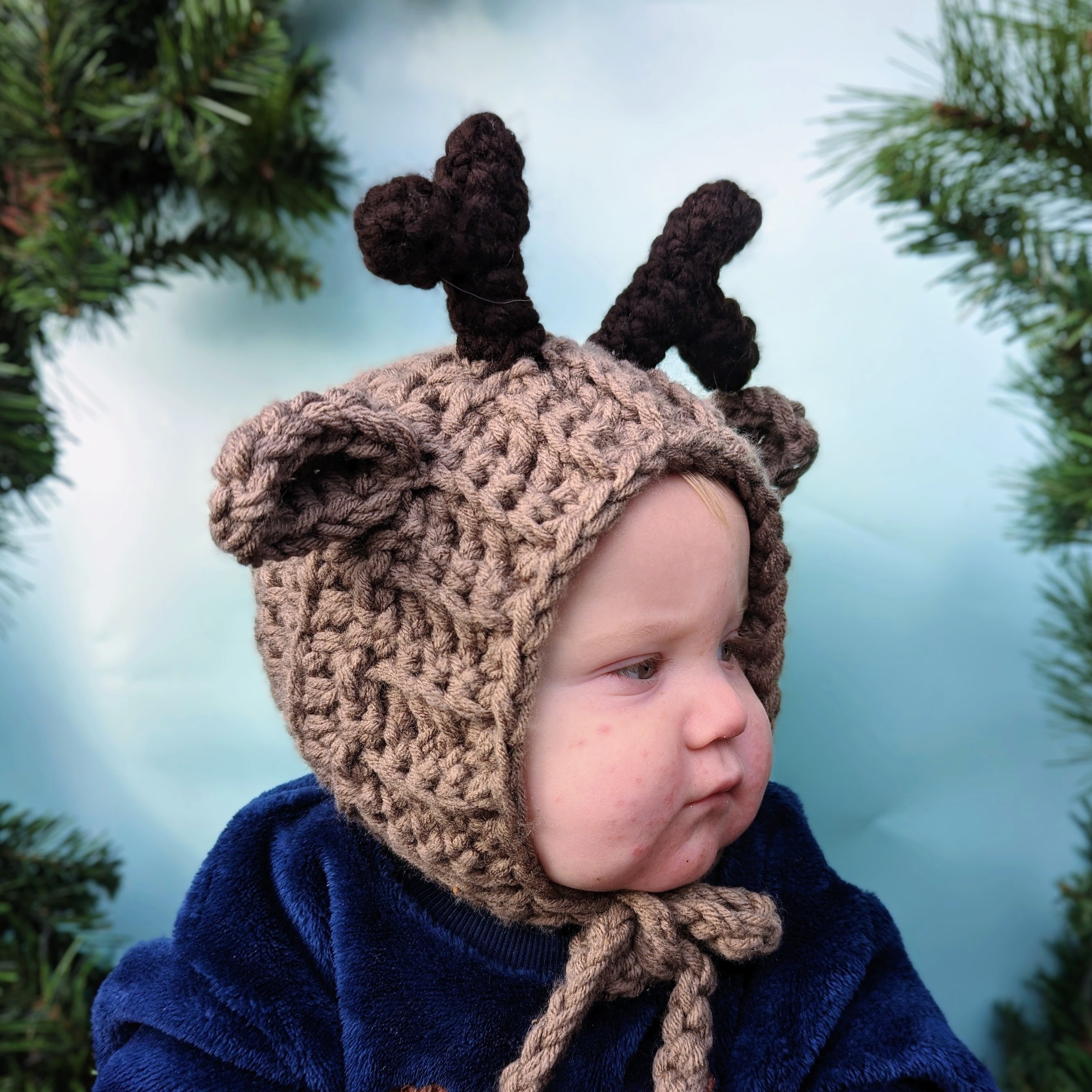 Crochet Baby Reindeer Dress Fabric Reindeer Hat Baby Baby Reindeer