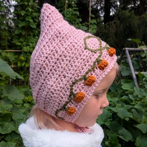 Crochet Pumpkin Patch Pixie Bonnet for Newborn, Baby, Toddler and Child, Custom Colours