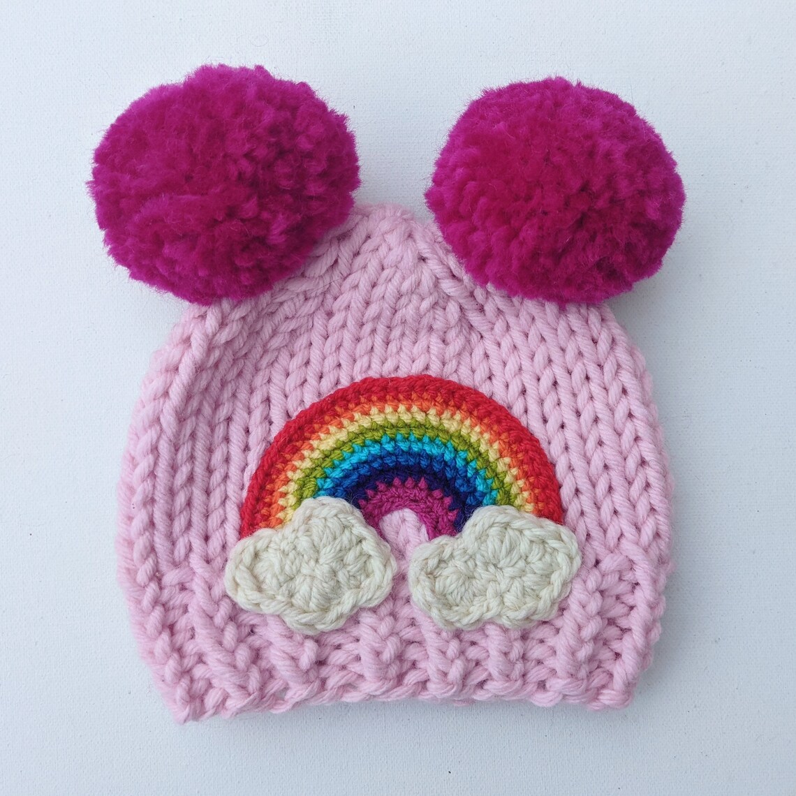 rainbow bobble hat