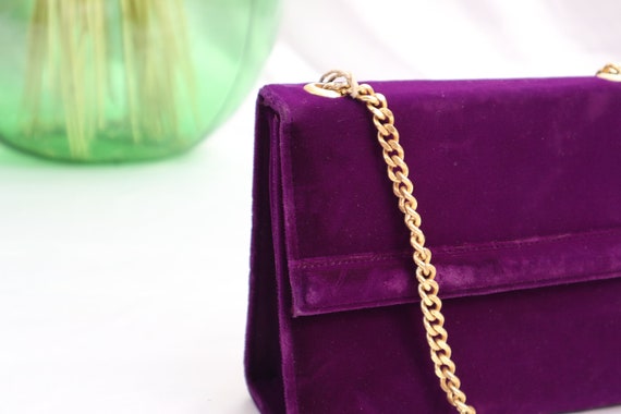 Purple vintage velvet bag