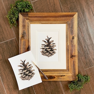 Pine cone Print Giclee Print  Nature Print watercolor print Woodland Garden Wall art Nature art print archival art prints Pinecone print
